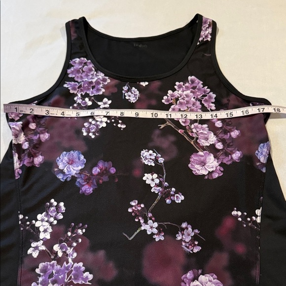 Hyba Tank Top Floral Black and Purple Women's Size L - Picture 3 of 7